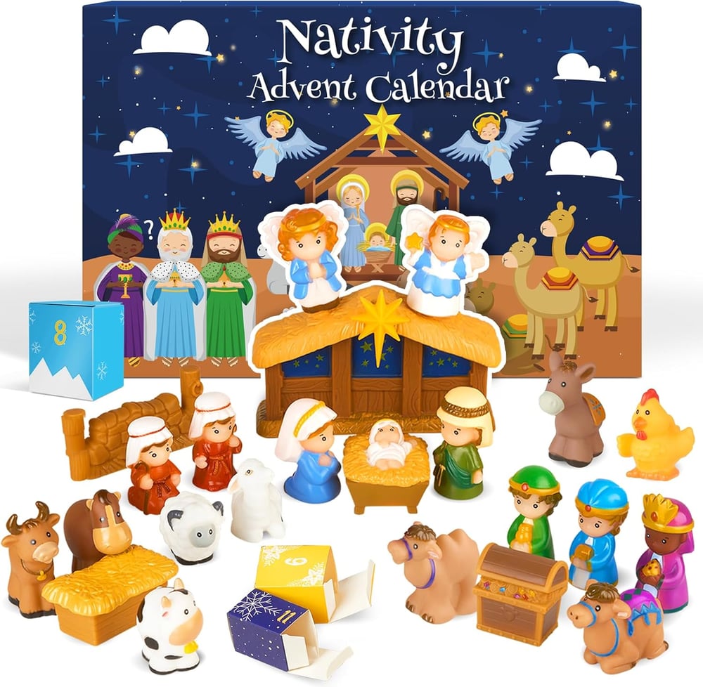 HeiligeNacht | 2025 Calendrier de l'Avent Crèche 25 Pièces Décoration de Fête