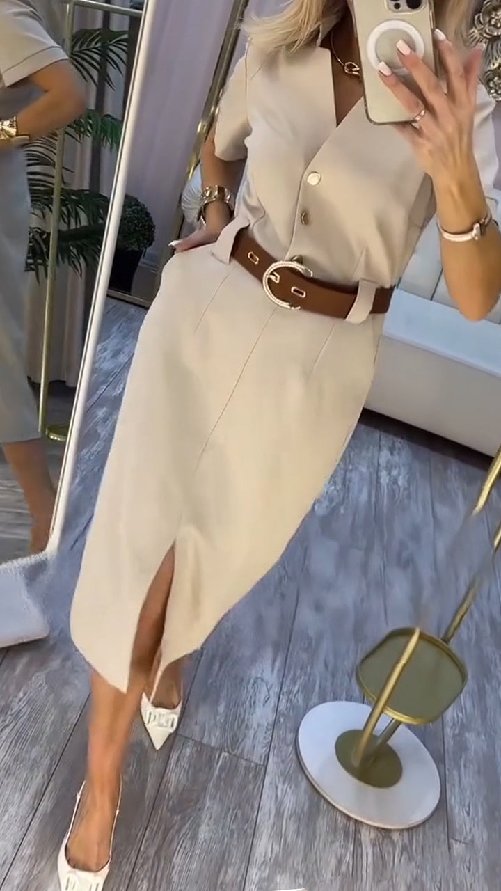 Deima | Robe luxueuse avec ceinture et fente