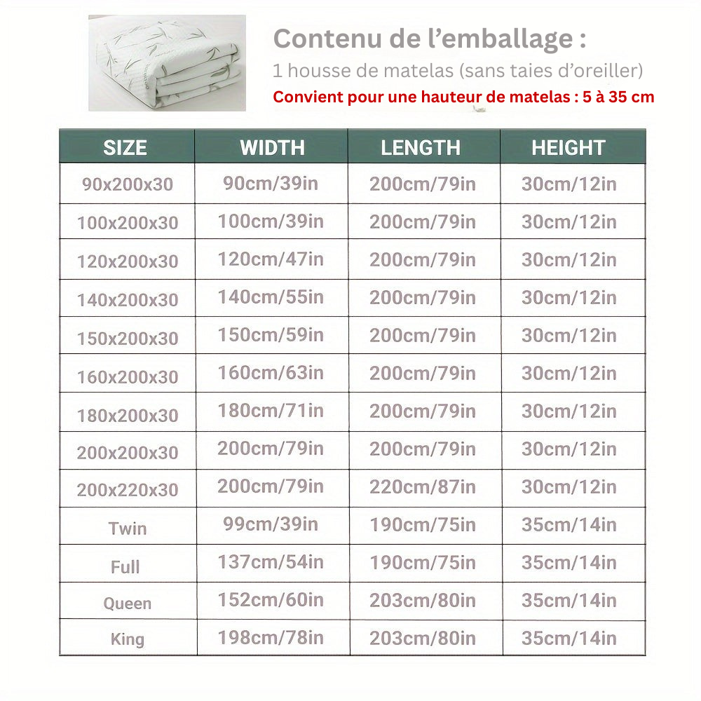 BambooCool Protège-matelas – Respirant et Rafraîchissant pour une Qualité de Sommeil Améliorée