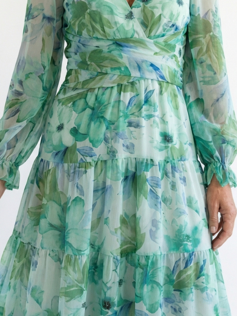 Althea | Robe Maxi Florale à Manches Longues