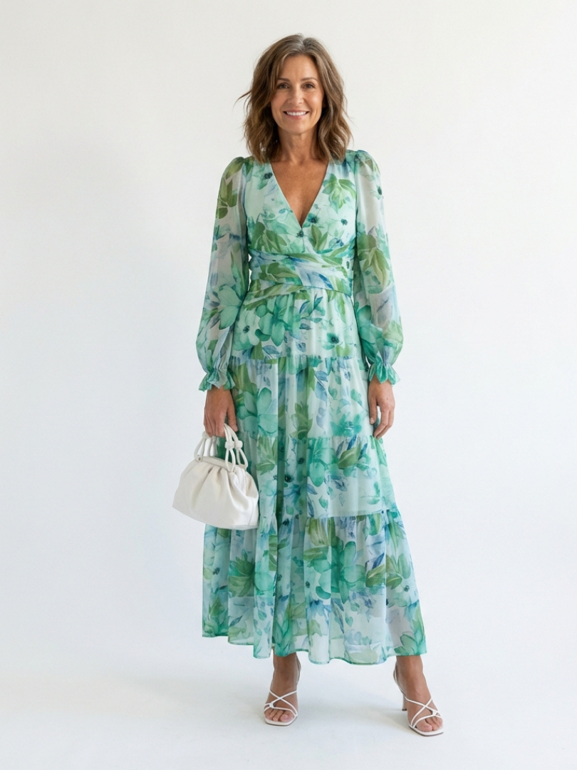 Althea | Robe Maxi Florale à Manches Longues