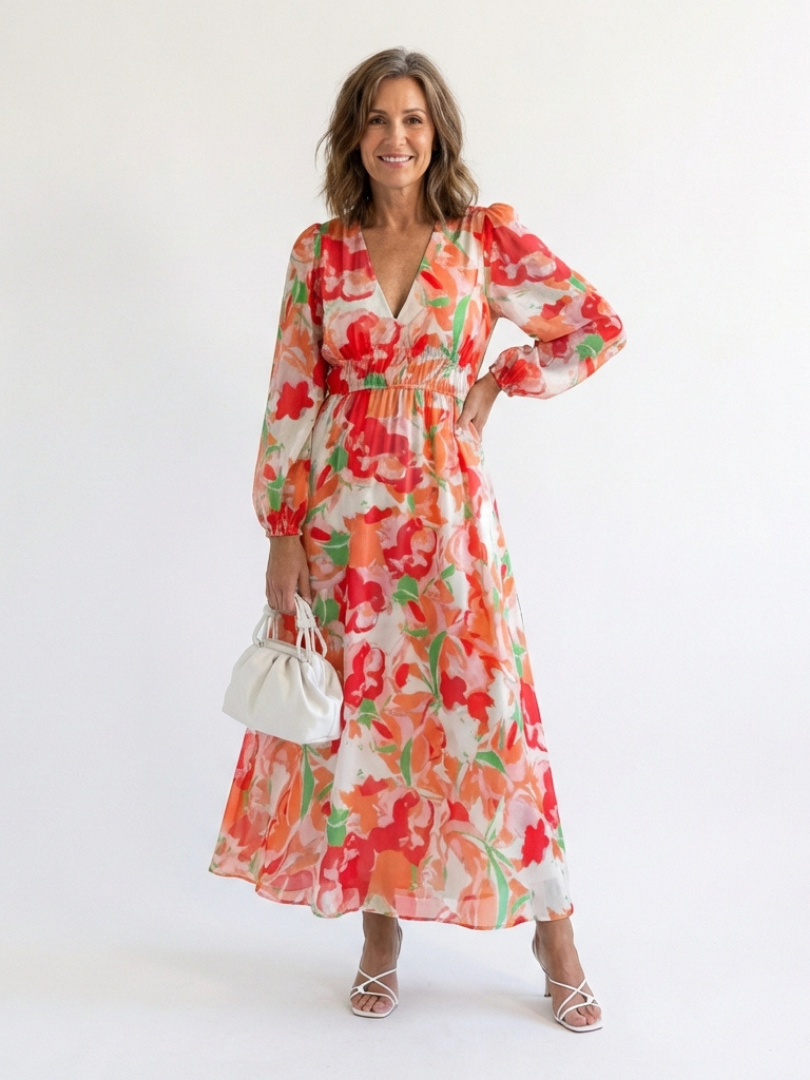 Althea | Robe Maxi Florale à Manches Longues