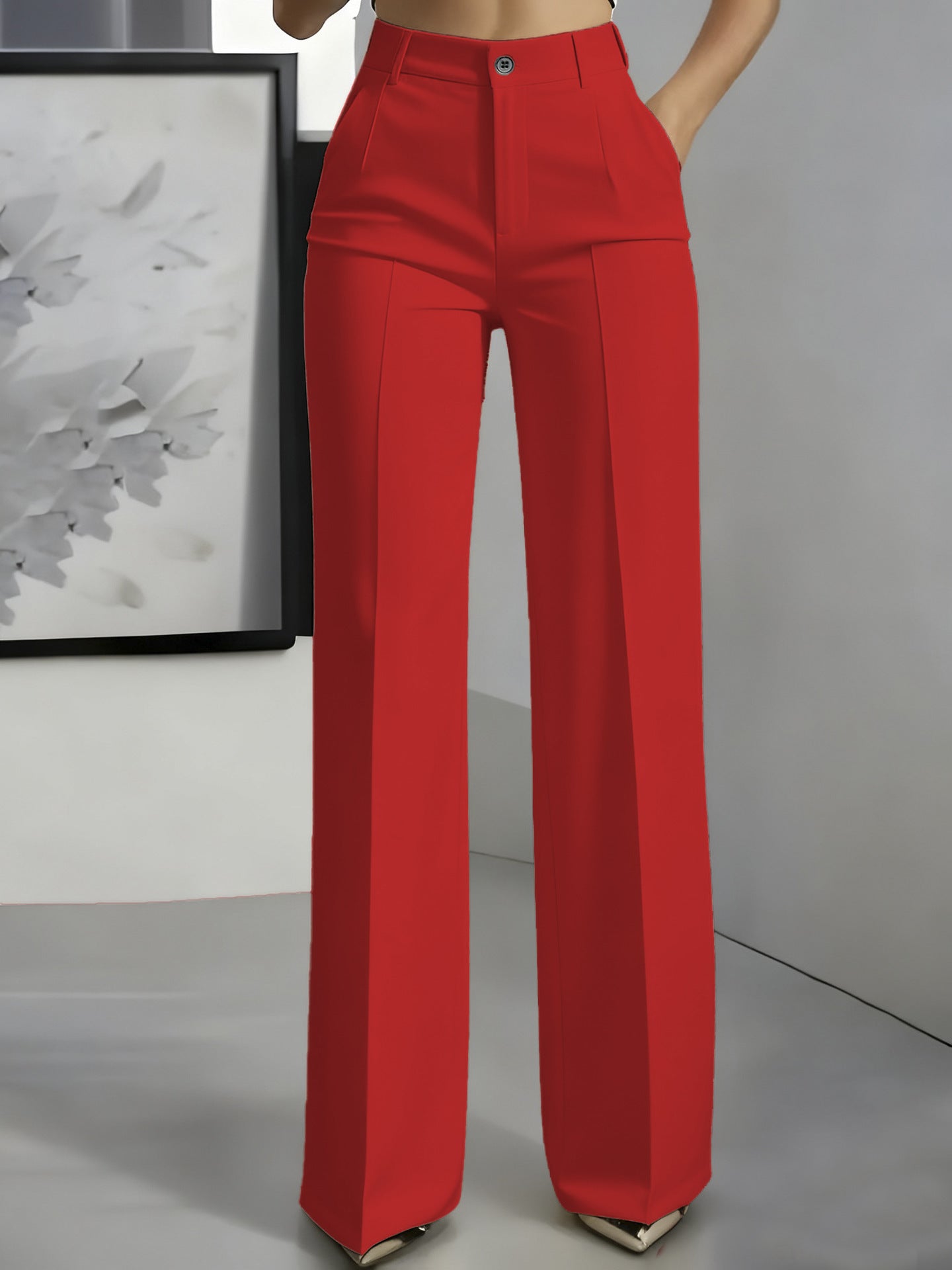 Pantalon de costume femme | Taille haute & Coupe droite