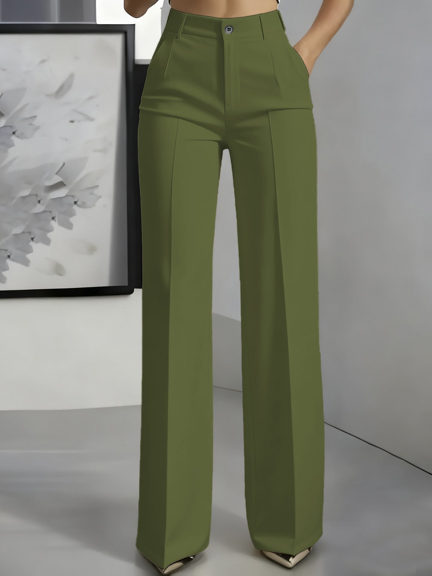 Pantalon de costume femme | Taille haute & Coupe droite