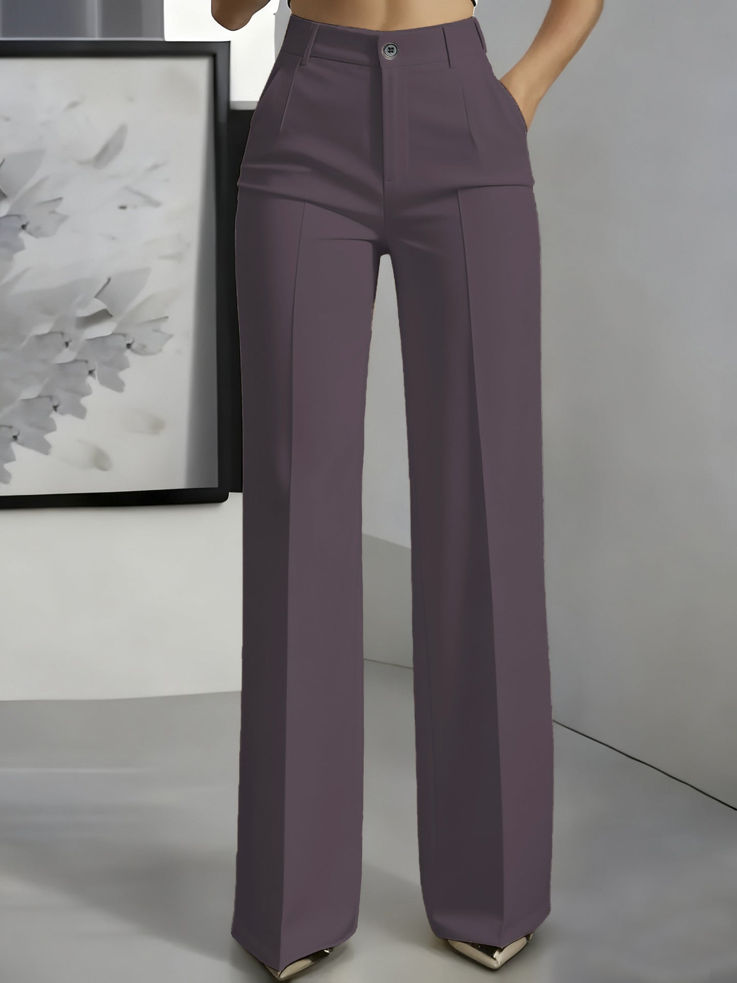 Pantalon de costume femme | Taille haute & Coupe droite