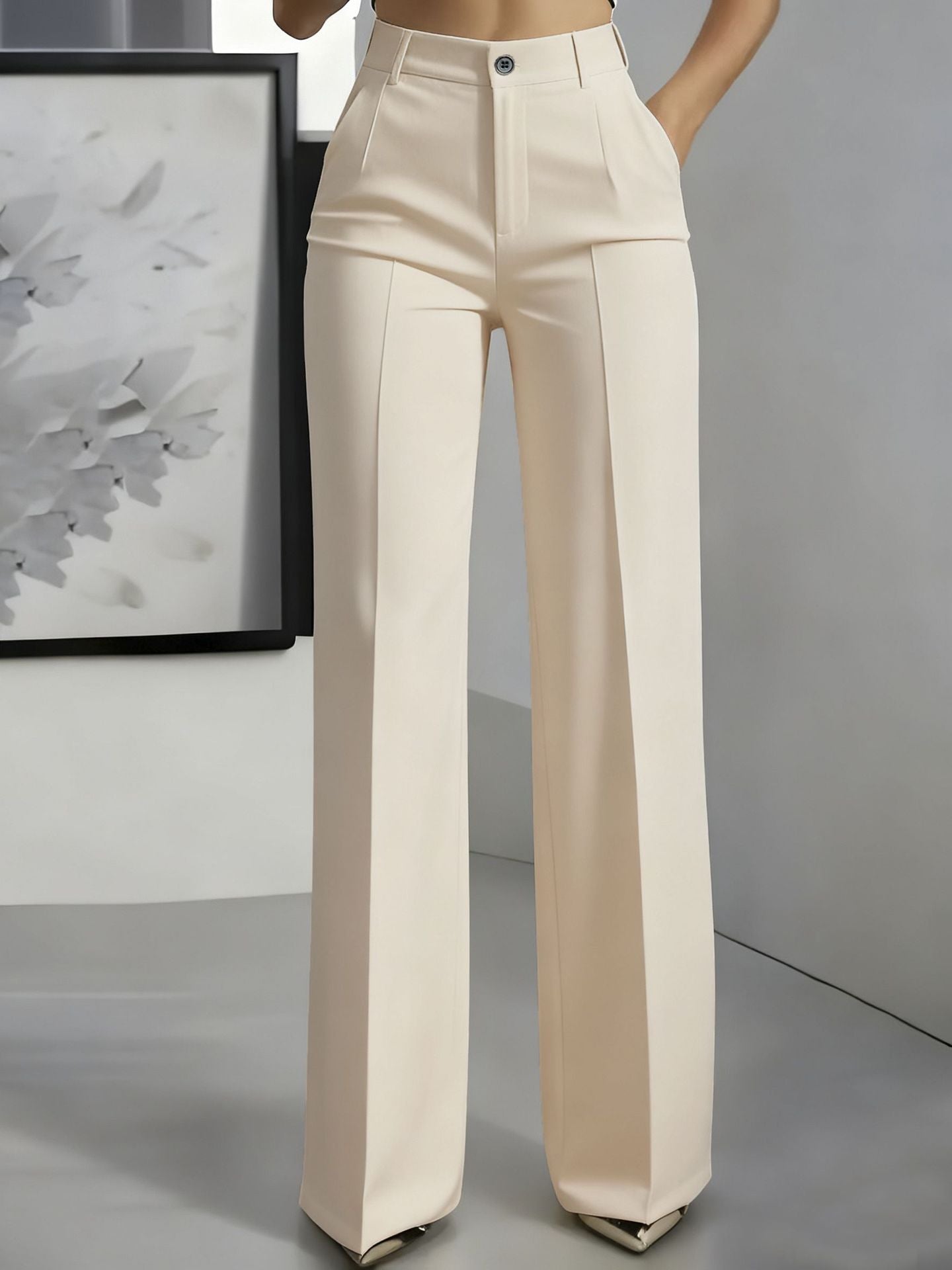 Pantalon de costume femme | Taille haute & Coupe droite