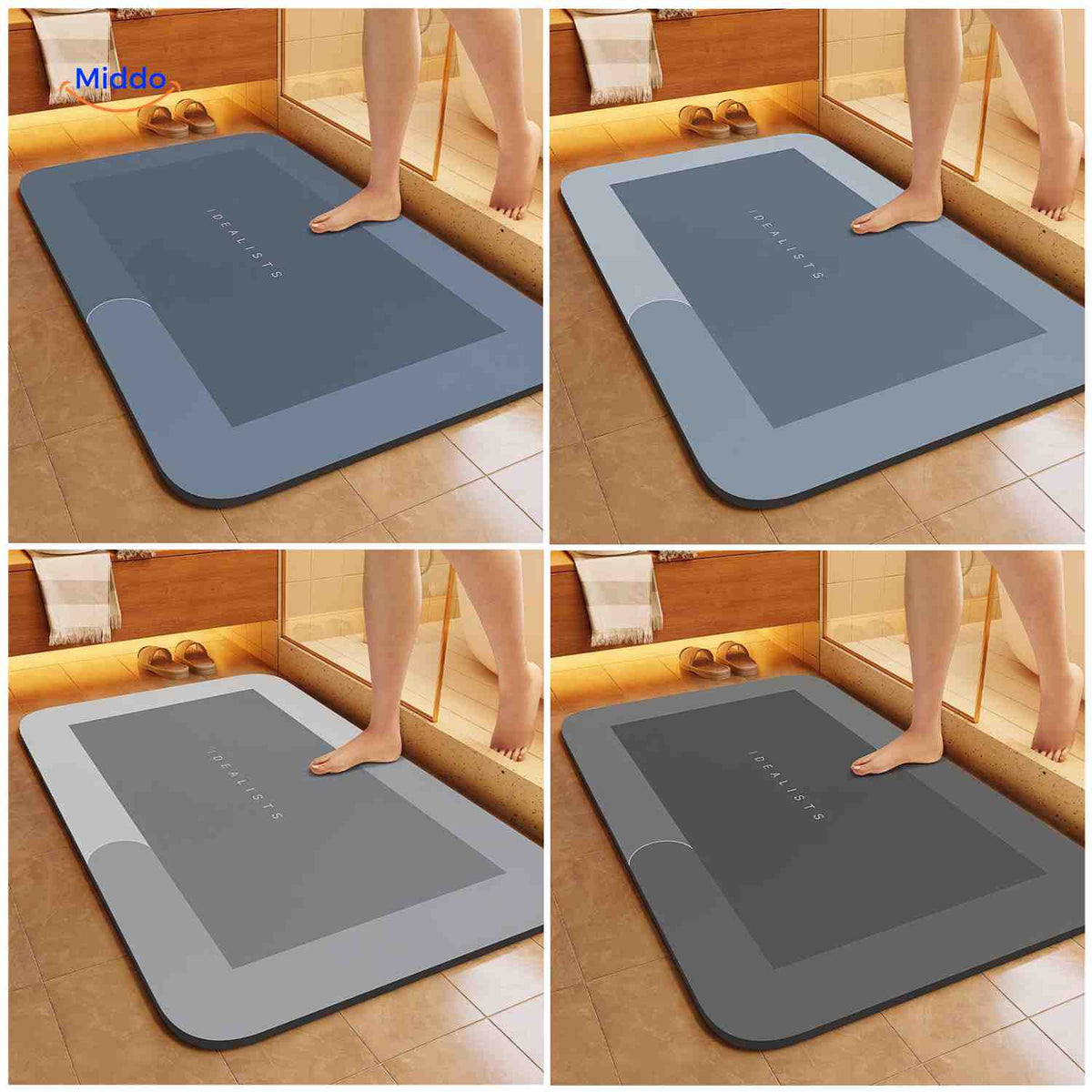 AquaSafe Tapis de Bain | Sèche rapidement, antidérapant et absorbant l'eau