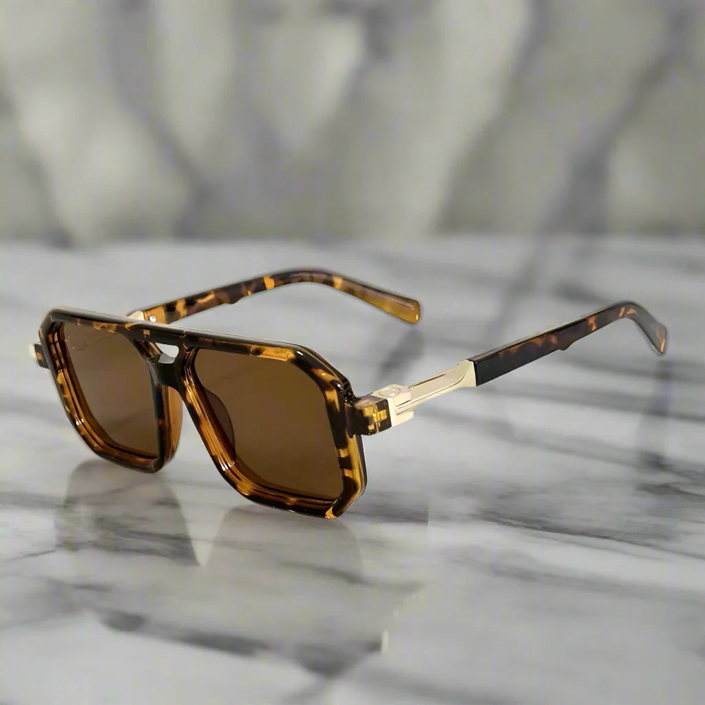 Lunettes de Soleil Carrées Rétro de Luxe avec Protection UV400 pour Homme et Femme