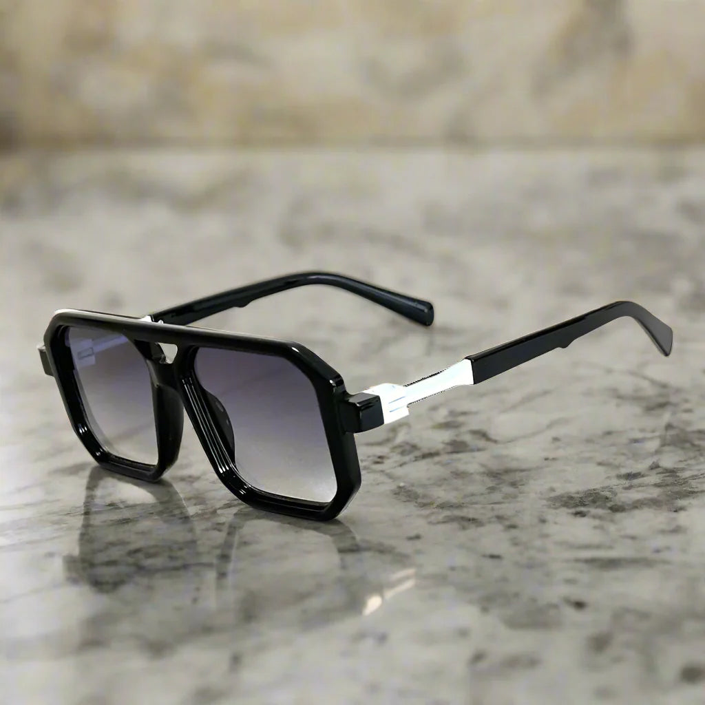 Lunettes de Soleil Carrées Rétro de Luxe avec Protection UV400 pour Homme et Femme