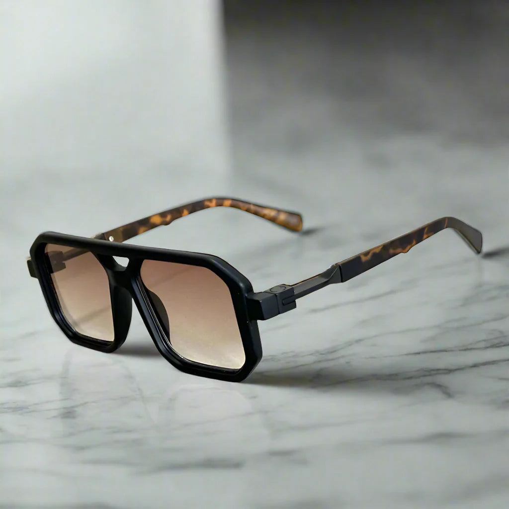 Lunettes de Soleil Carrées Rétro de Luxe avec Protection UV400 pour Homme et Femme