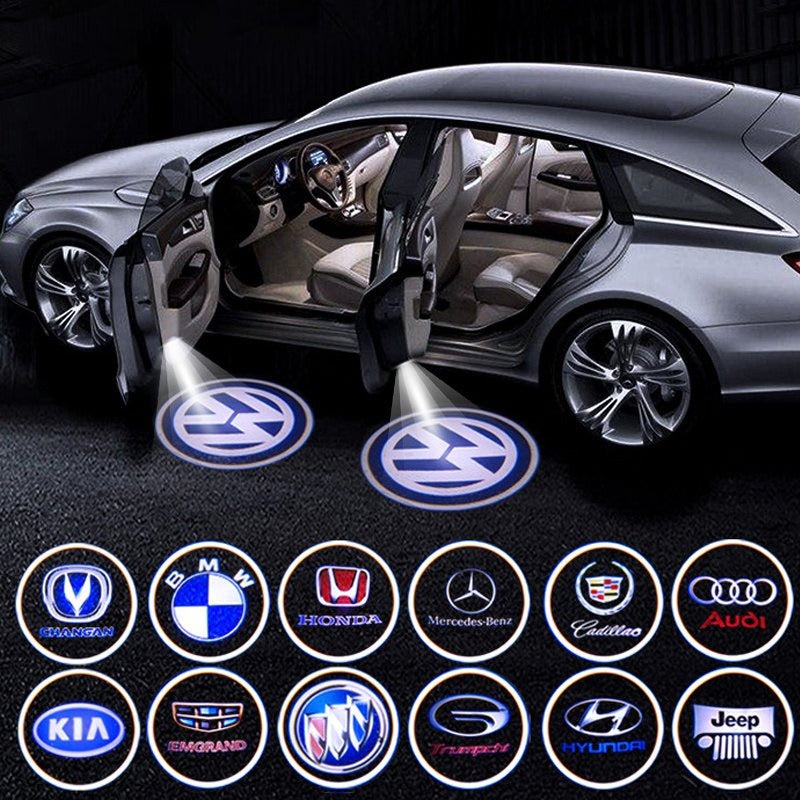 Éclairage de Porte LED Auto Projection Lumière 3D Capteur Magnétique Montage Facile