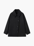 Manteau oversize en mélange de laine avec fermeture à boutons