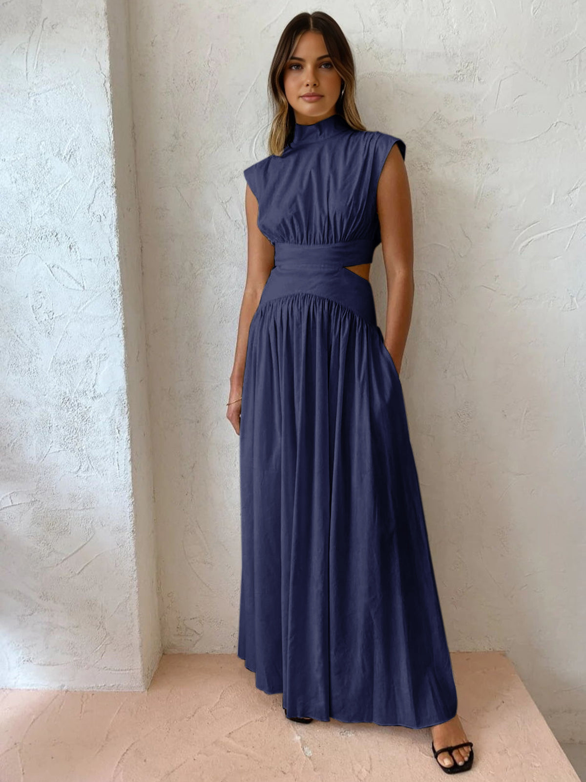 Robe Maxi Élégante Sans Manches pour Occasions Formelles