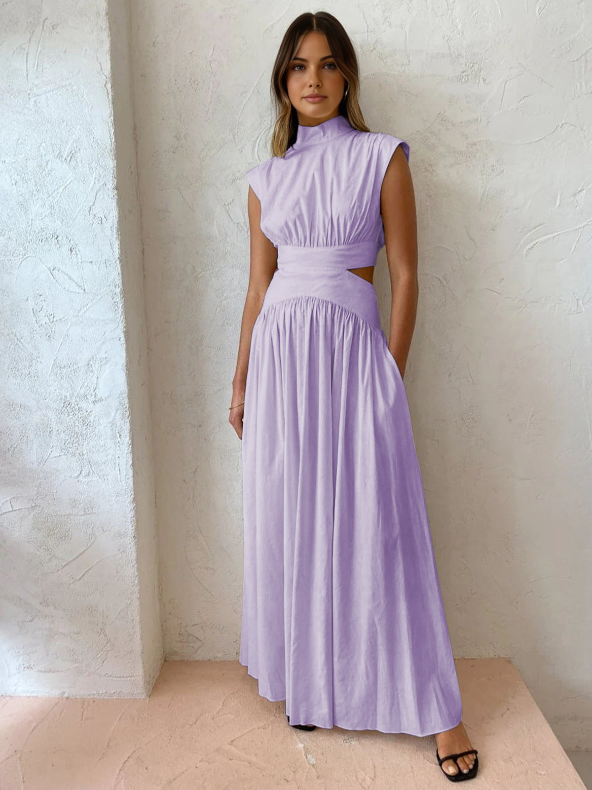 Robe Maxi Élégante Sans Manches pour Occasions Formelles