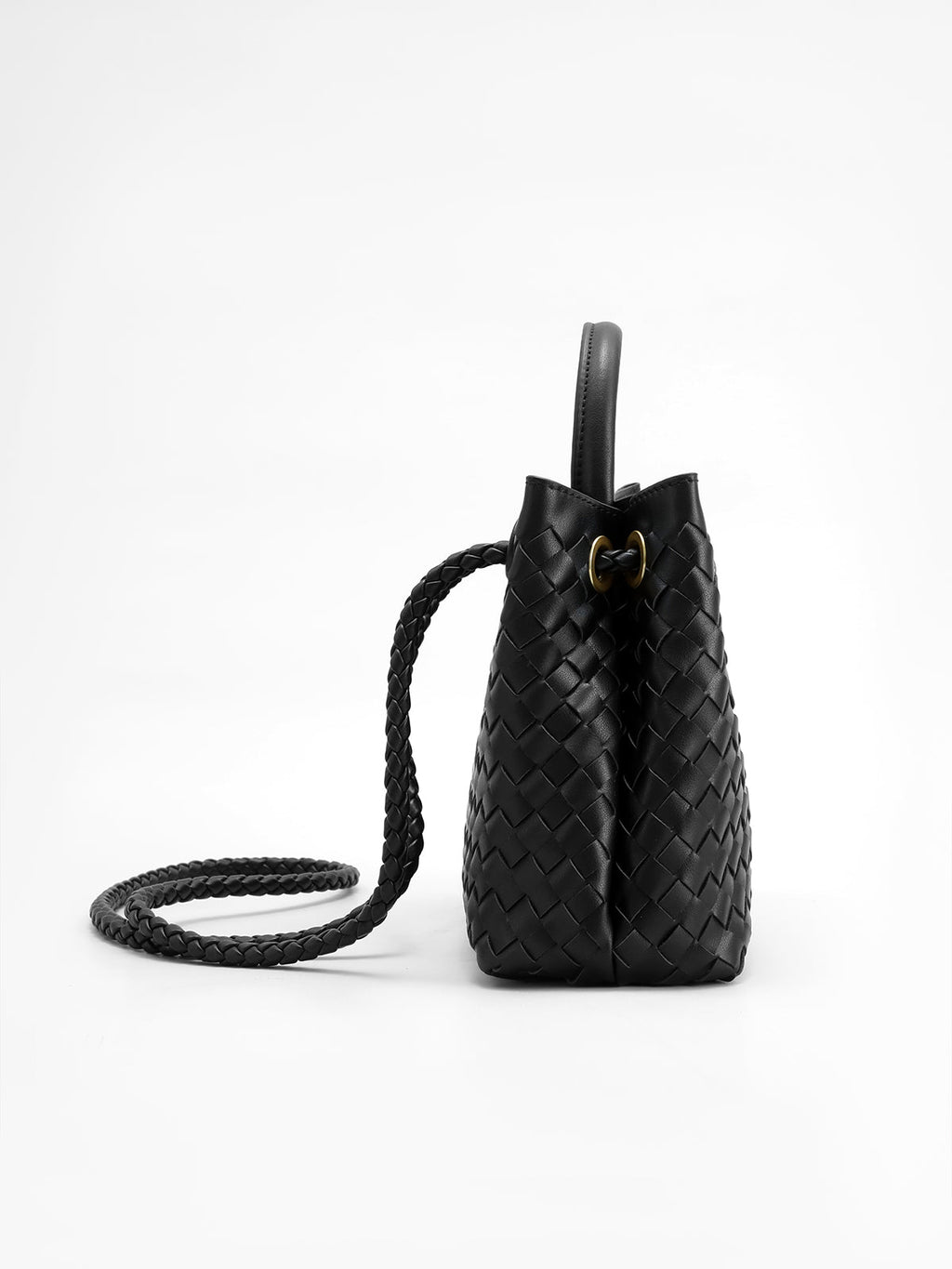 Sac à main pour dames Noir Taille Unique Polyuréthane avec Détail Métallique Torsadé
