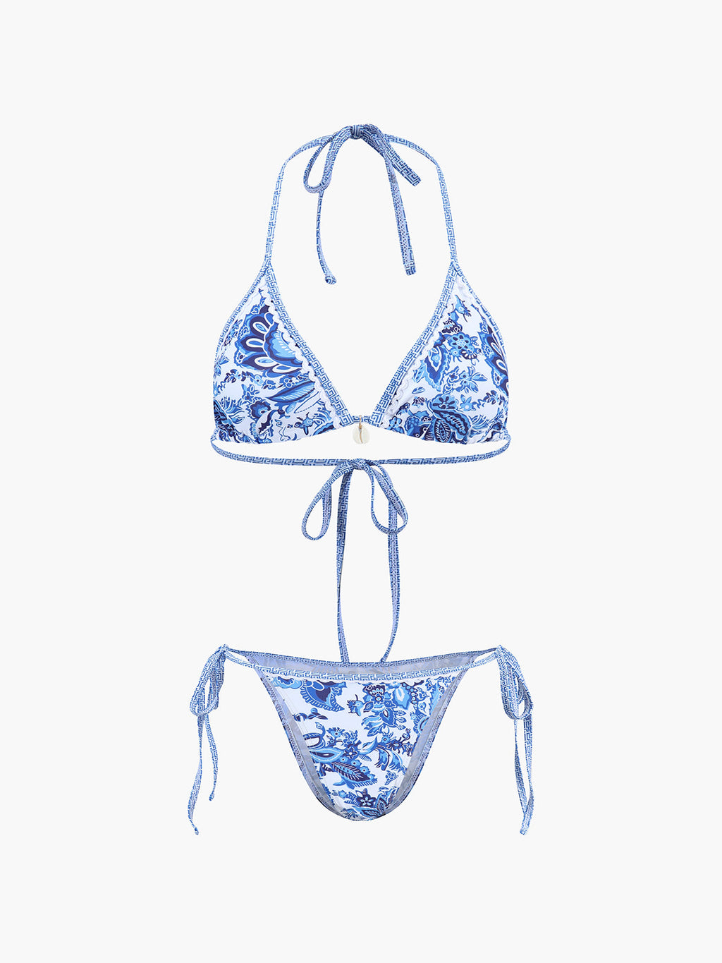 Bikini Deux Pièces pour Femme avec Col Halter et Rembourrage Amovible avec Imprimé