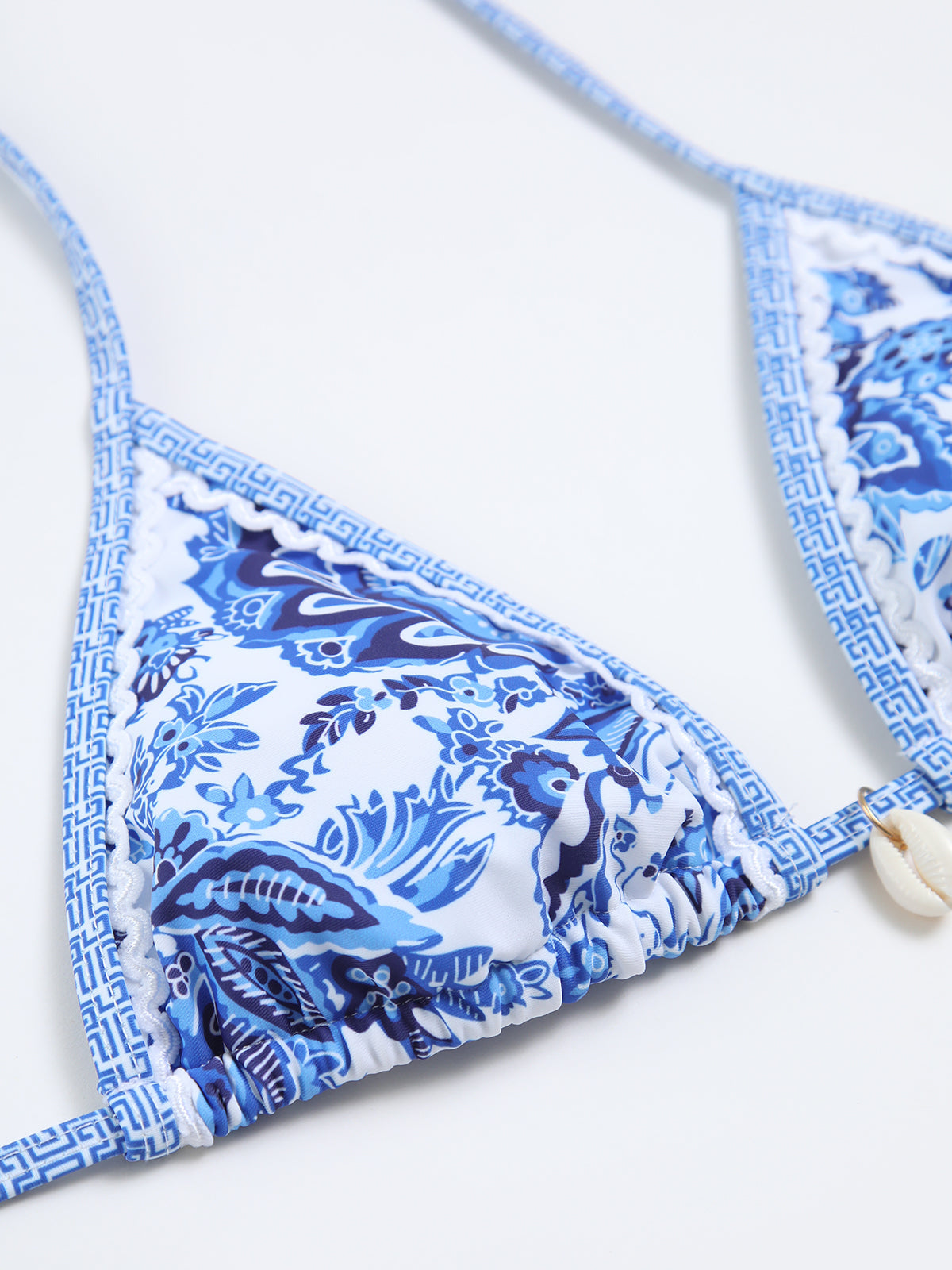 Bikini Deux Pièces pour Femme avec Col Halter et Rembourrage Amovible avec Imprimé