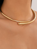 Collier Choker Ouvert en Forme de Goutte d'Eau Doré