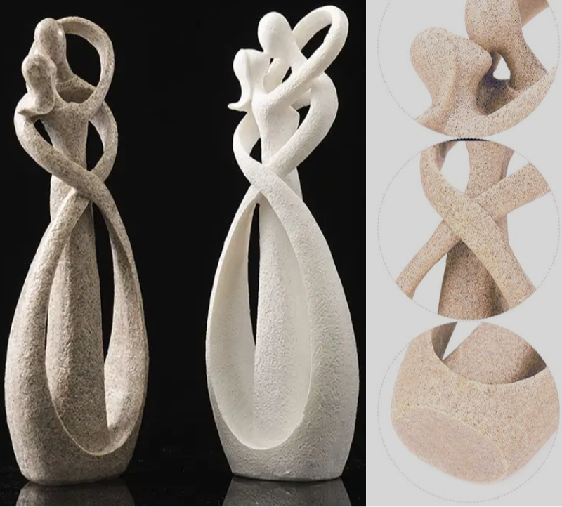 Étreinte Éternelle | Statue Abstraite | Amour Intemporel | Cadeau Unique
