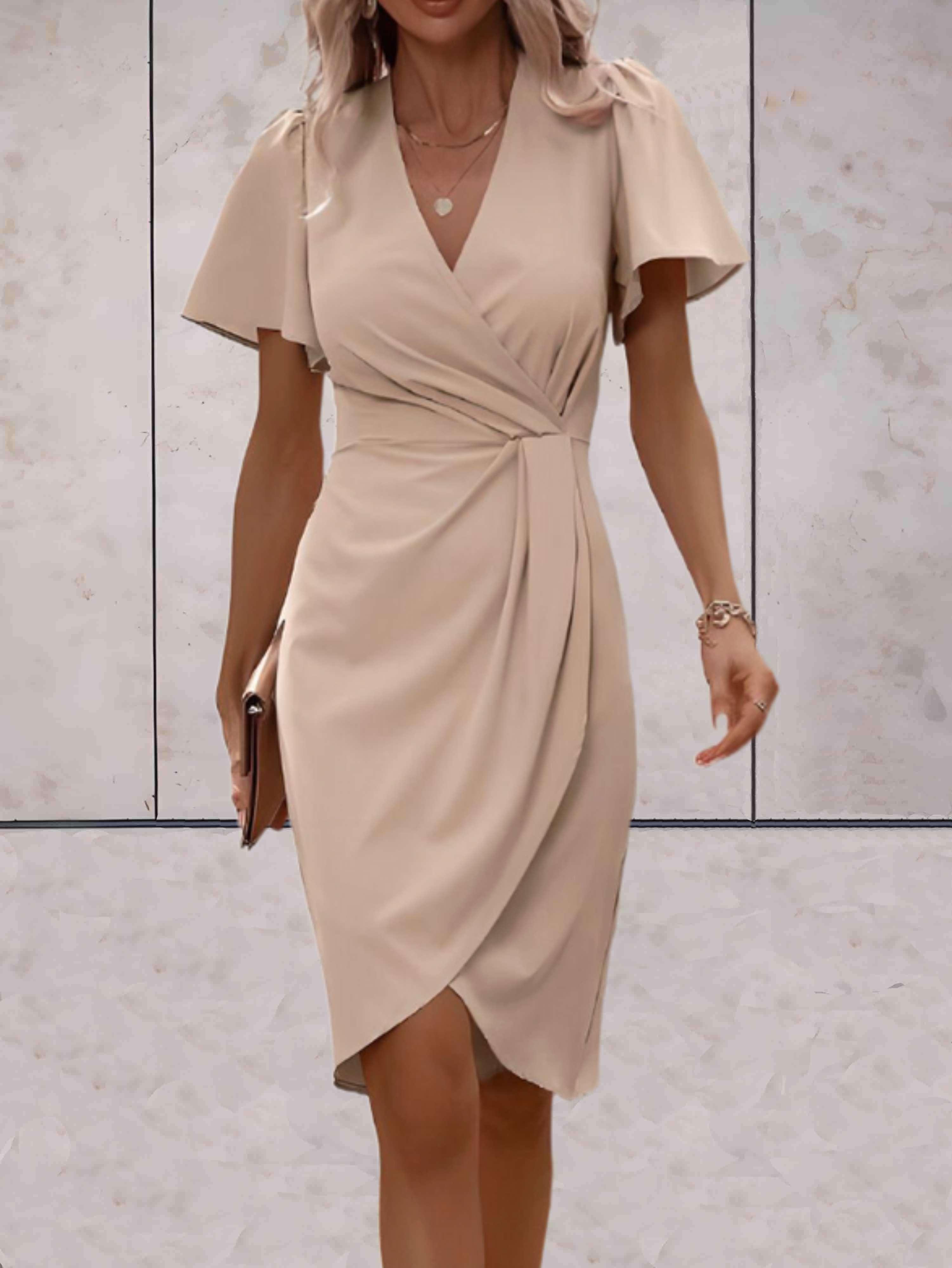robe portefeuille élégante à manches courtes