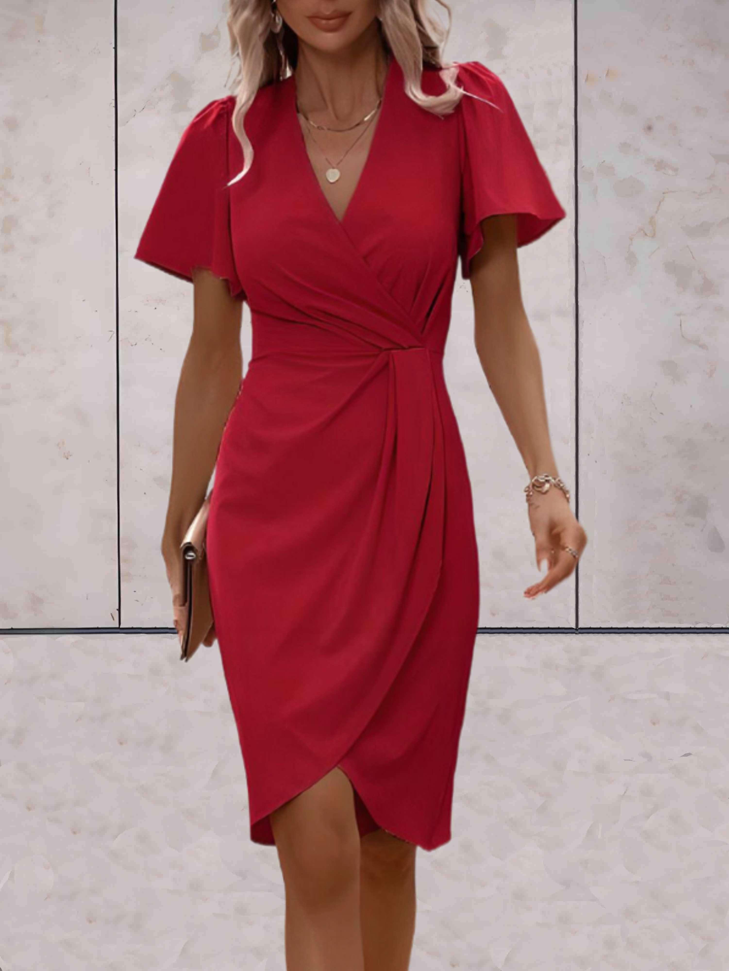 robe portefeuille élégante à manches courtes