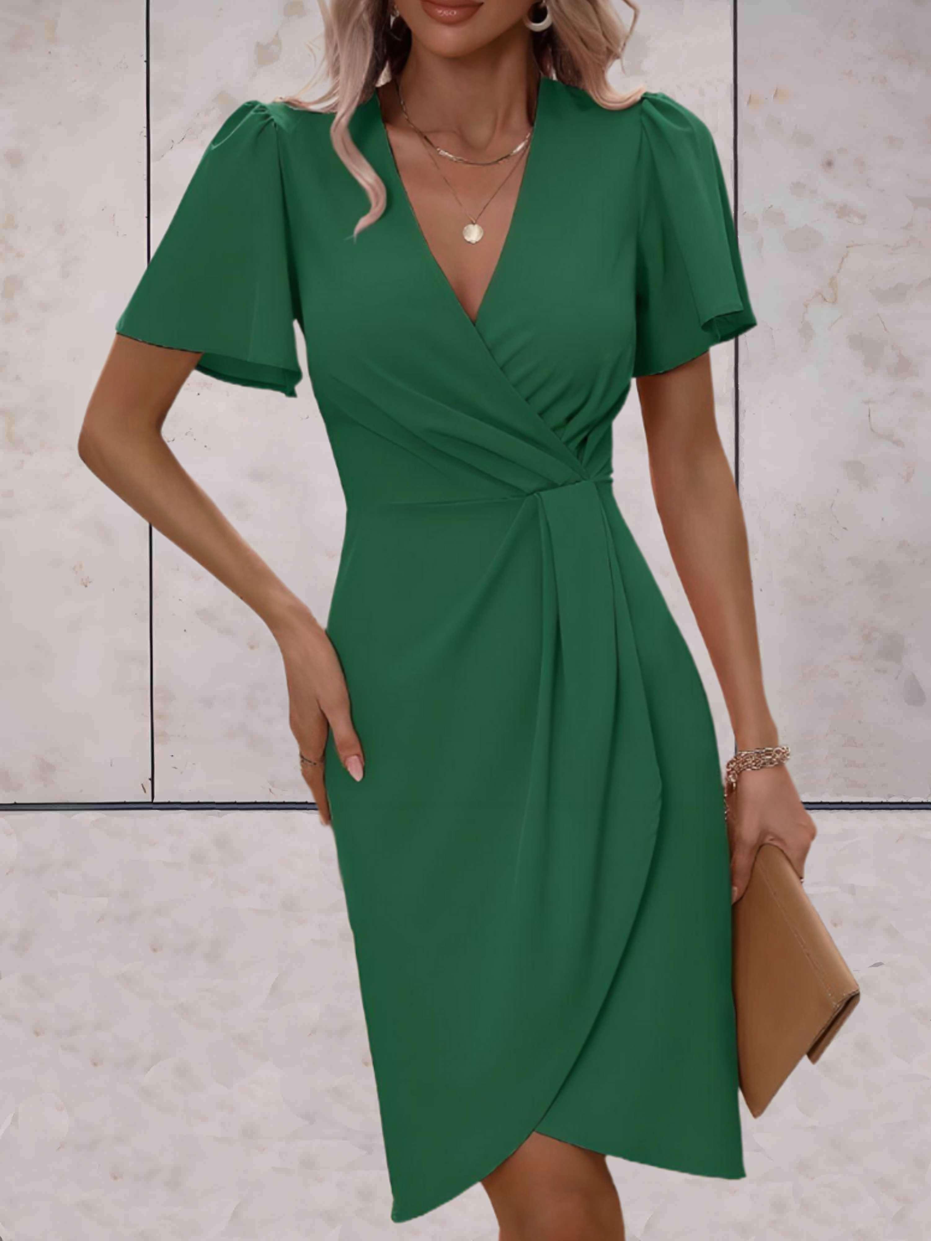robe portefeuille élégante à manches courtes