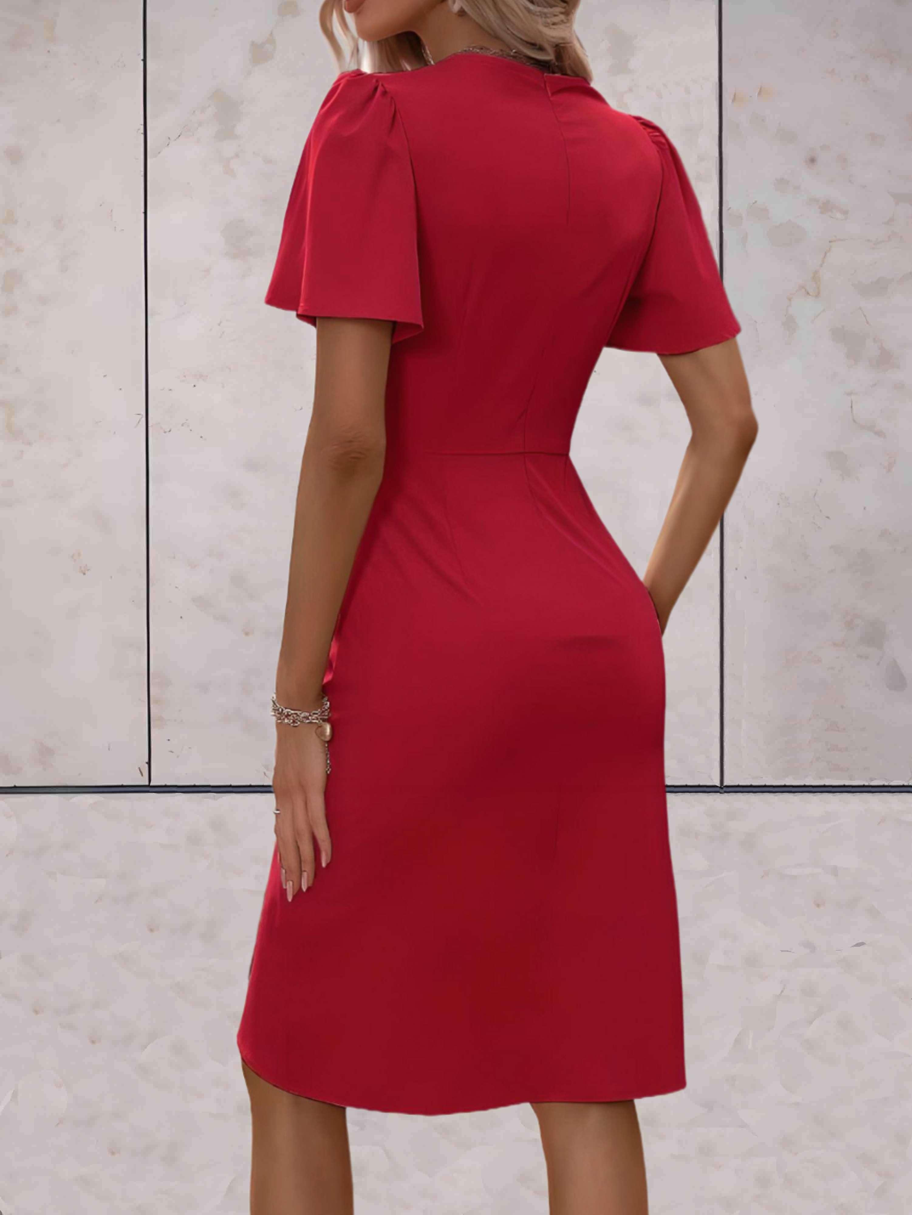 robe portefeuille élégante à manches courtes