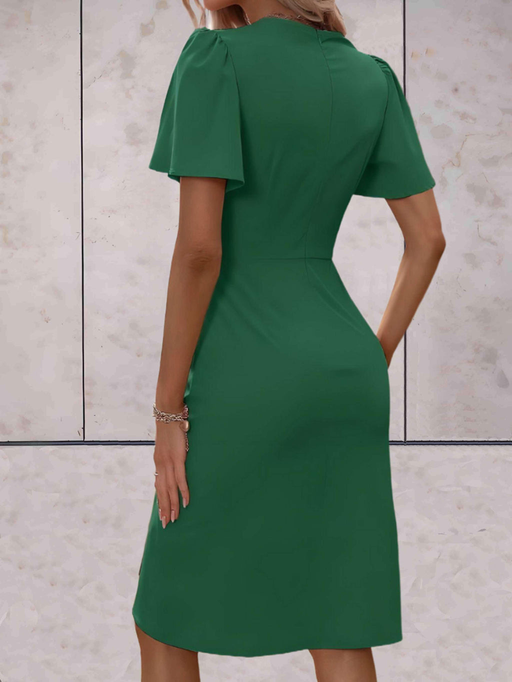 robe portefeuille élégante à manches courtes
