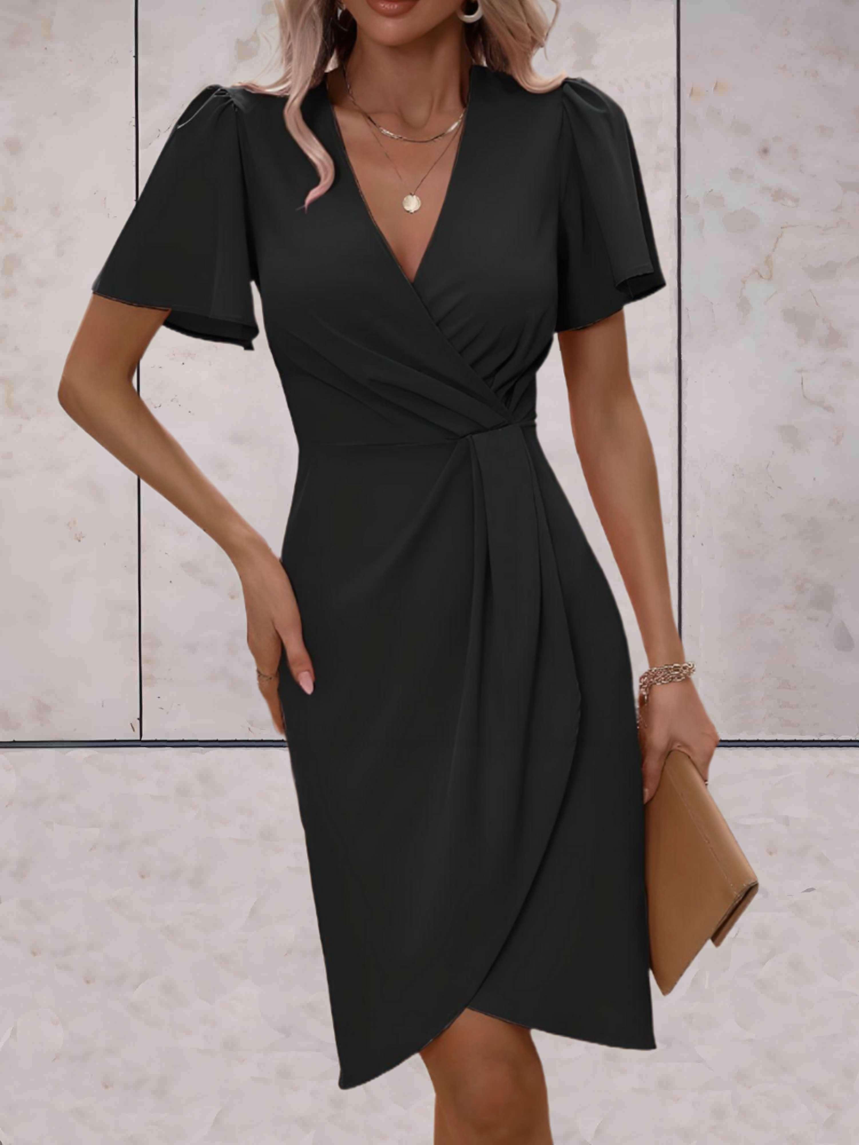 robe portefeuille élégante à manches courtes