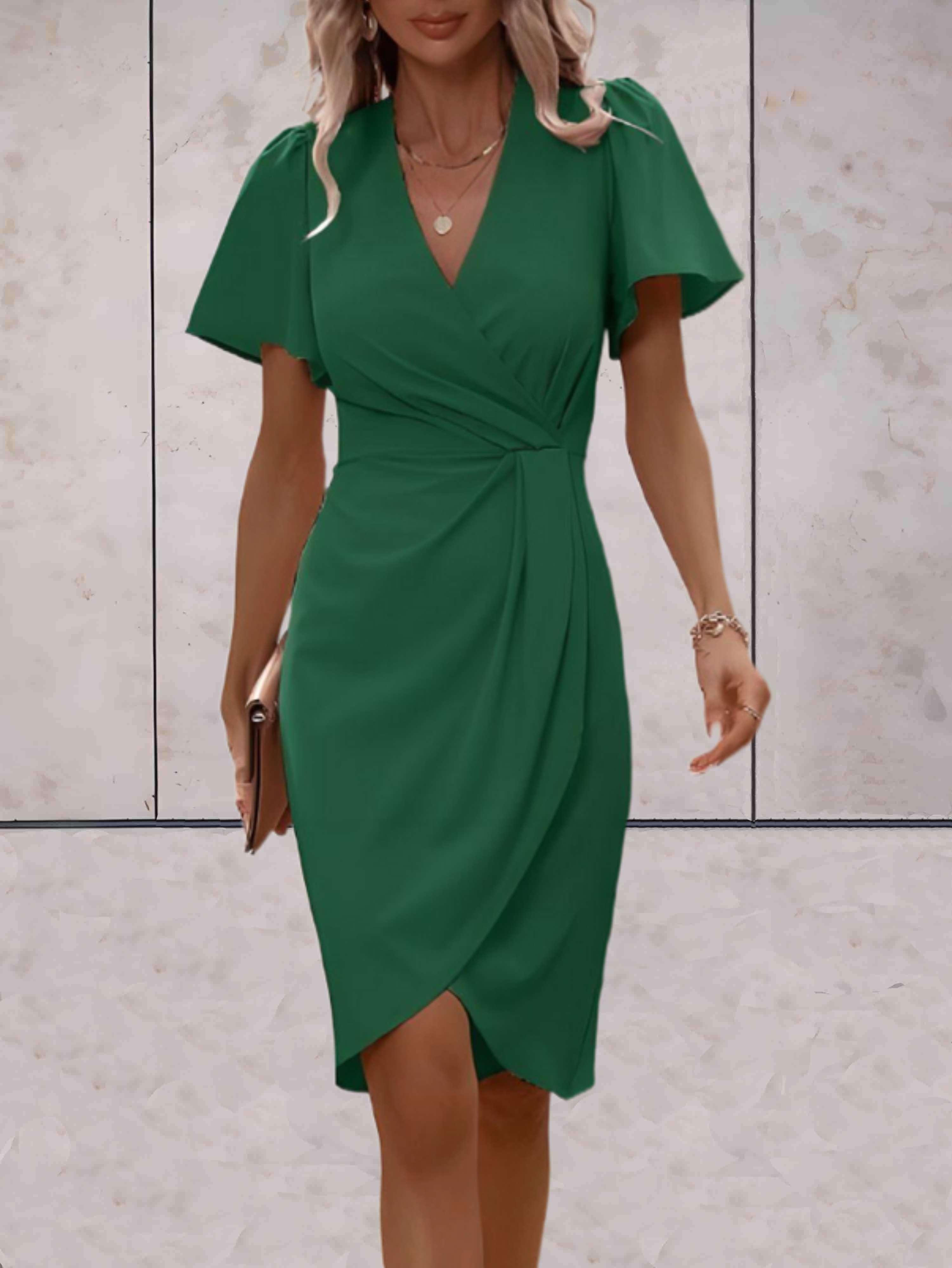 robe portefeuille élégante à manches courtes