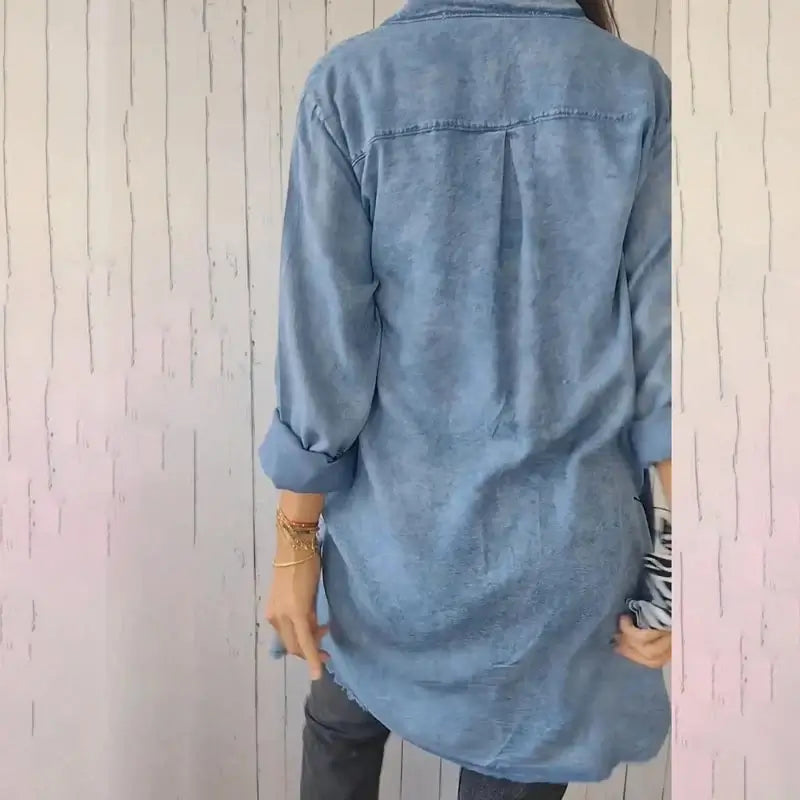 Julietta | Veste en jean longue pour femmes, polyvalente.