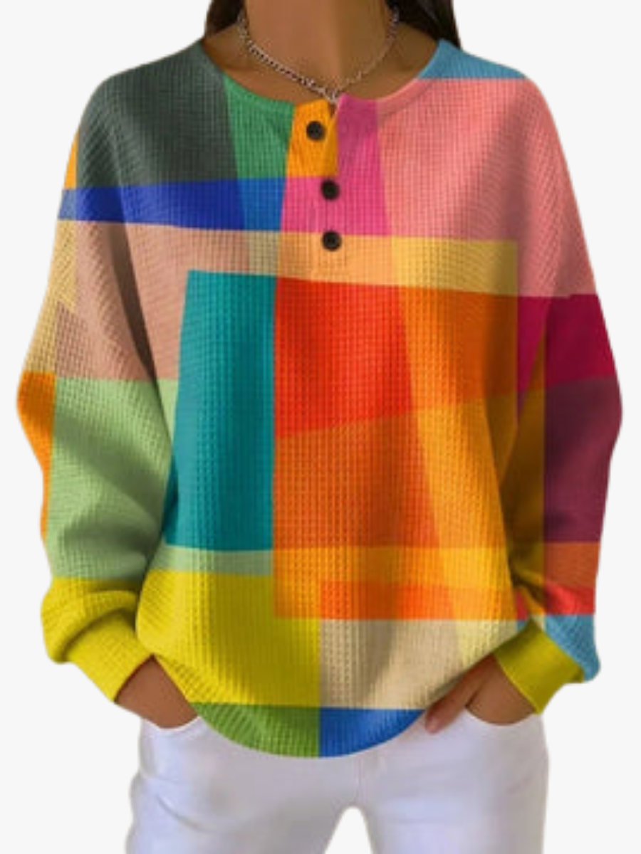 MOREAU LYON | PULL IMPRIMÉ À BOUTONS POUR FEMMES