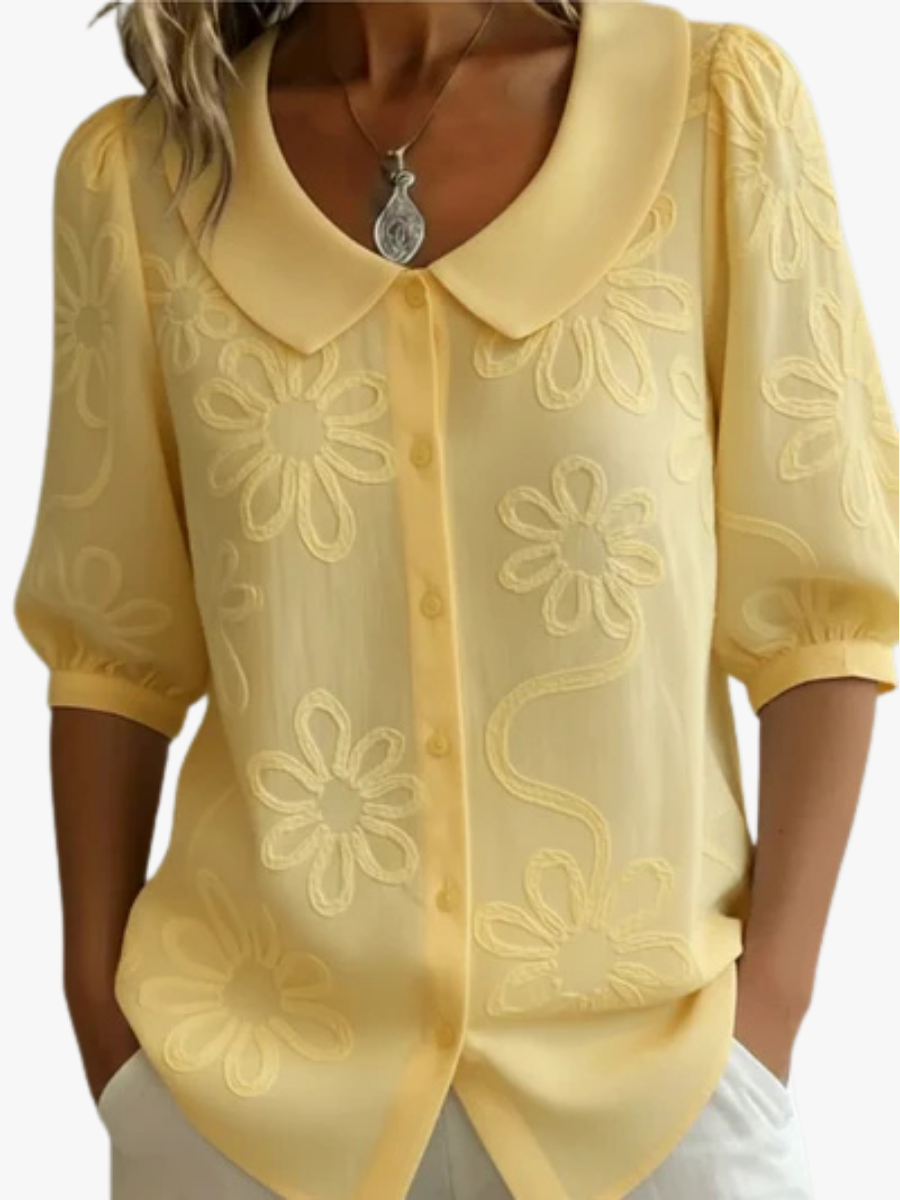MOREAU LYON | BLOUSE FLORALE COL ROND POUR FEMMES