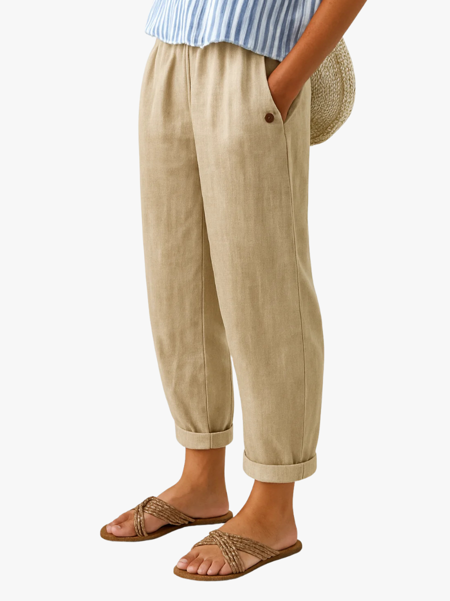 MOREAU LYON | PANTALON FUSELÉ EN LIN MÉLANGÉ POUR FEMMES