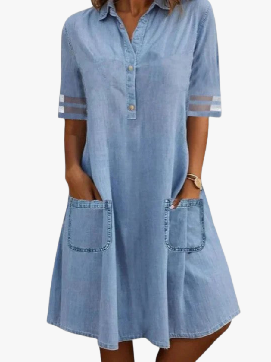 MOREAU LYON | ROBE CHEMISIER EN DENIM CLASSIQUE POUR FEMMES