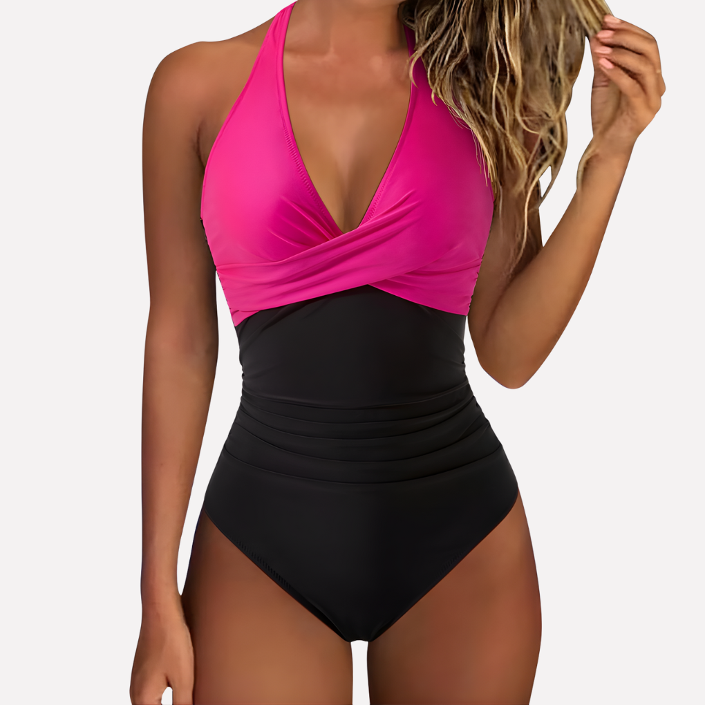 Maillot de bain femme | Sculptant avec col noué & décolleté en V