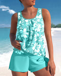 Ensemble de Tankini de Plage pour Femme avec Haut Sans Manches et Short