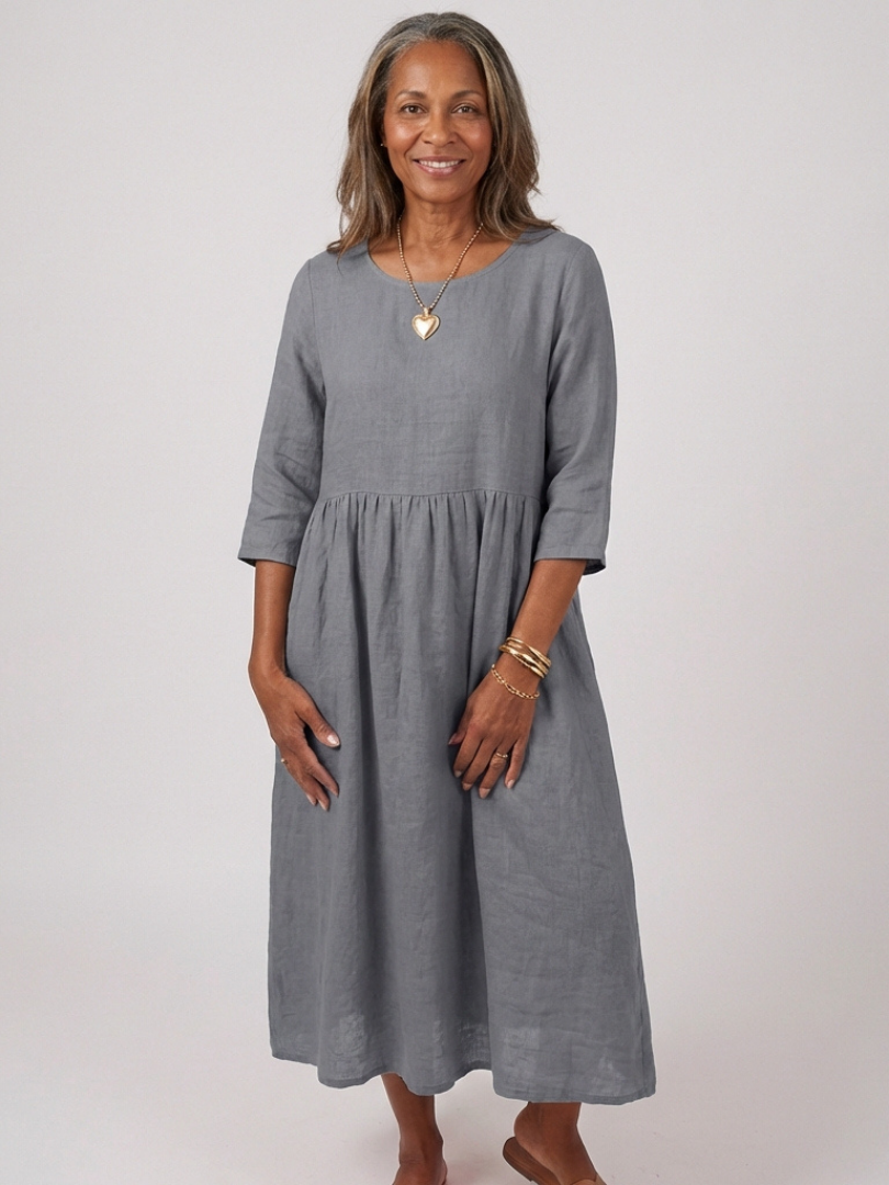 Beatrice | Robe Midi à Manches Trois Quarts