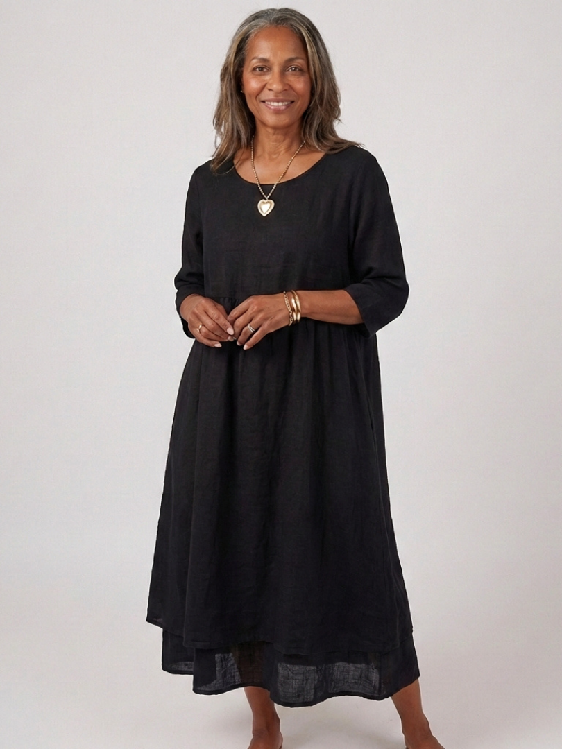 Beatrice | Robe Midi à Manches Trois Quarts