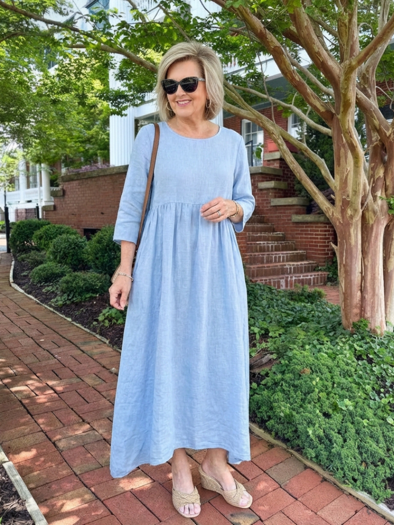 Beatrice | Robe Midi à Manches Trois Quarts