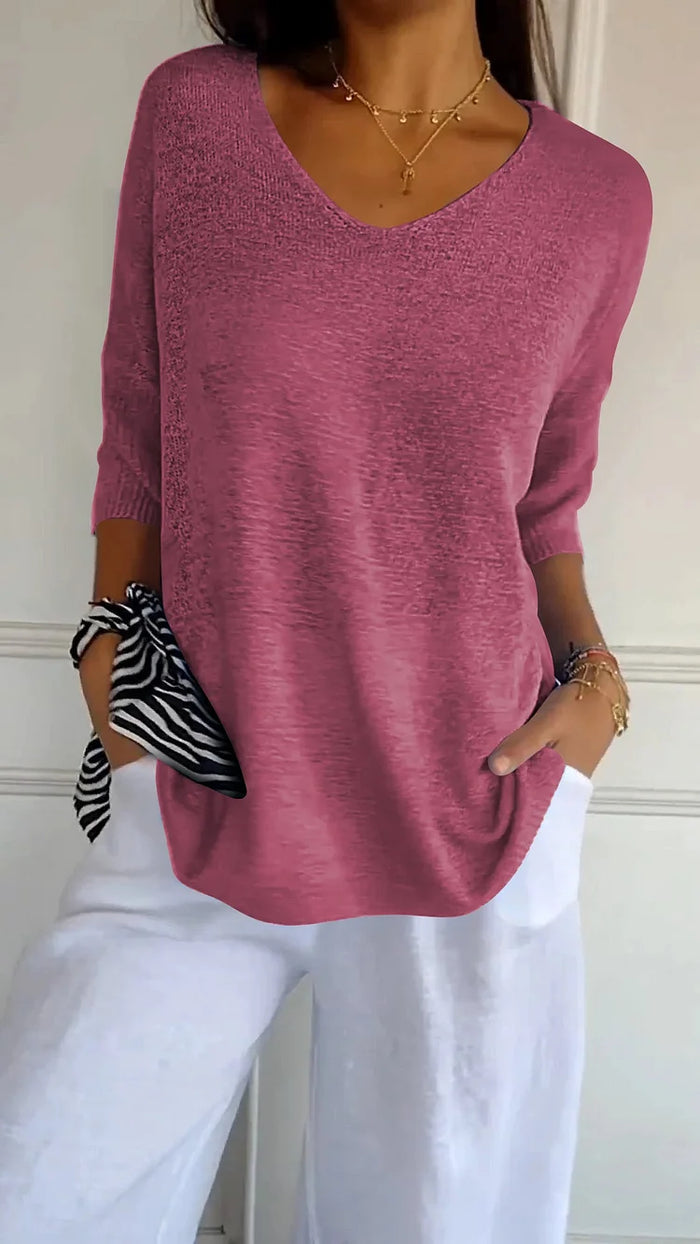 Débardeur en tricot confortable pour femmes avec décolleté en V