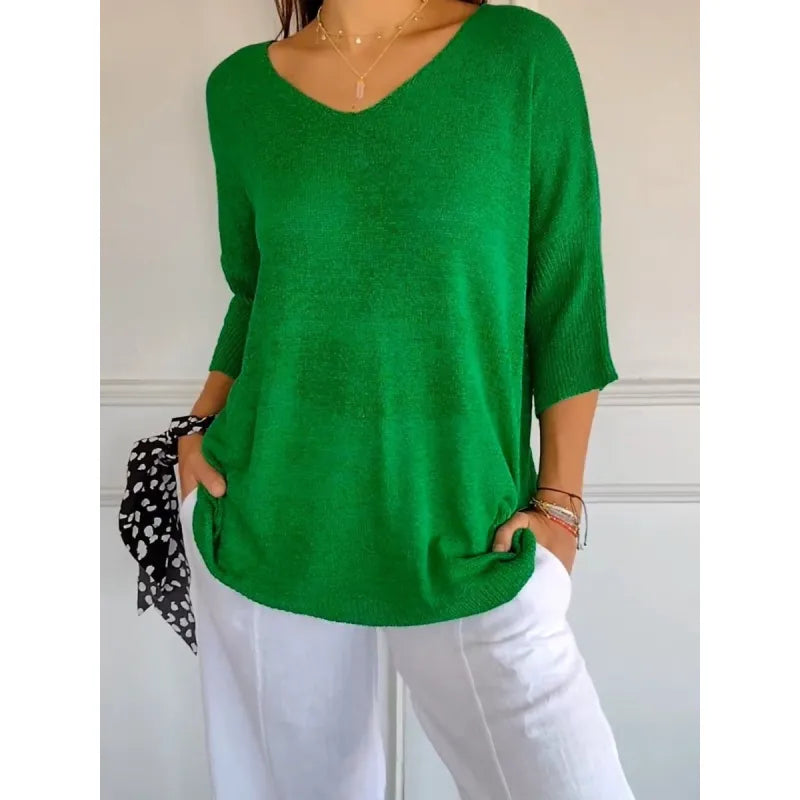 Débardeur en tricot confortable pour femmes avec décolleté en V