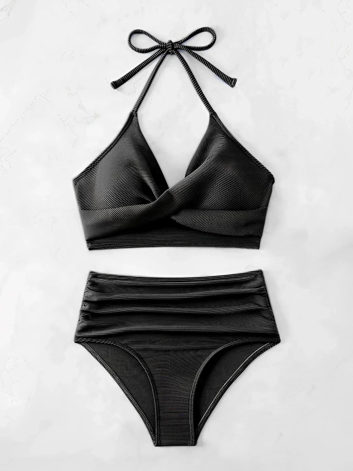 Bikini Femme | Taille Haute & Texturé en Côtelé