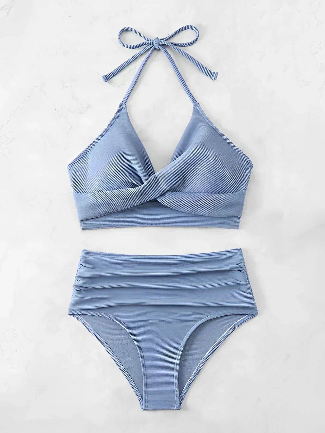Bikini Femme | Taille Haute & Texturé en Côtelé
