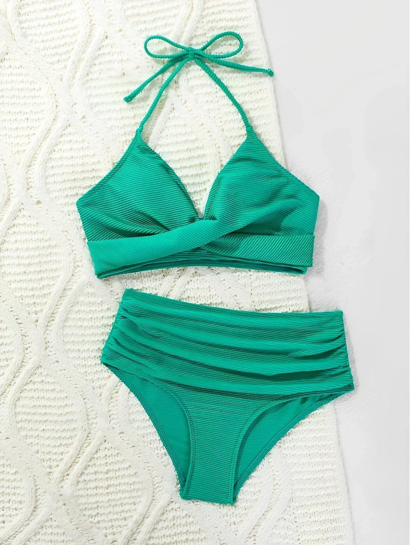 Bikini Femme | Taille Haute & Texturé en Côtelé