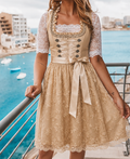 EB | Robe traditionnelle allemande Dirndl avec corsage lacé et blouse en dentelle