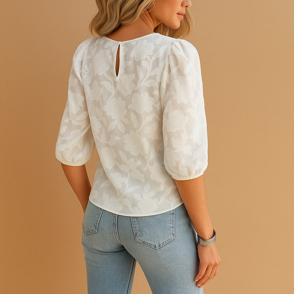 Top fleuri Femme | Manches bouffantes & Coupe flatteuse