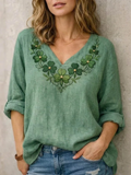 Blouse Femme | Décolleté en V Flatteur & Broderie Raffinée