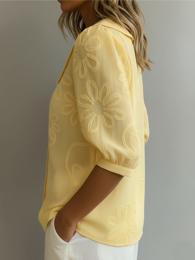 Blouse Femme | Broderie Florale & Coupe Confortable