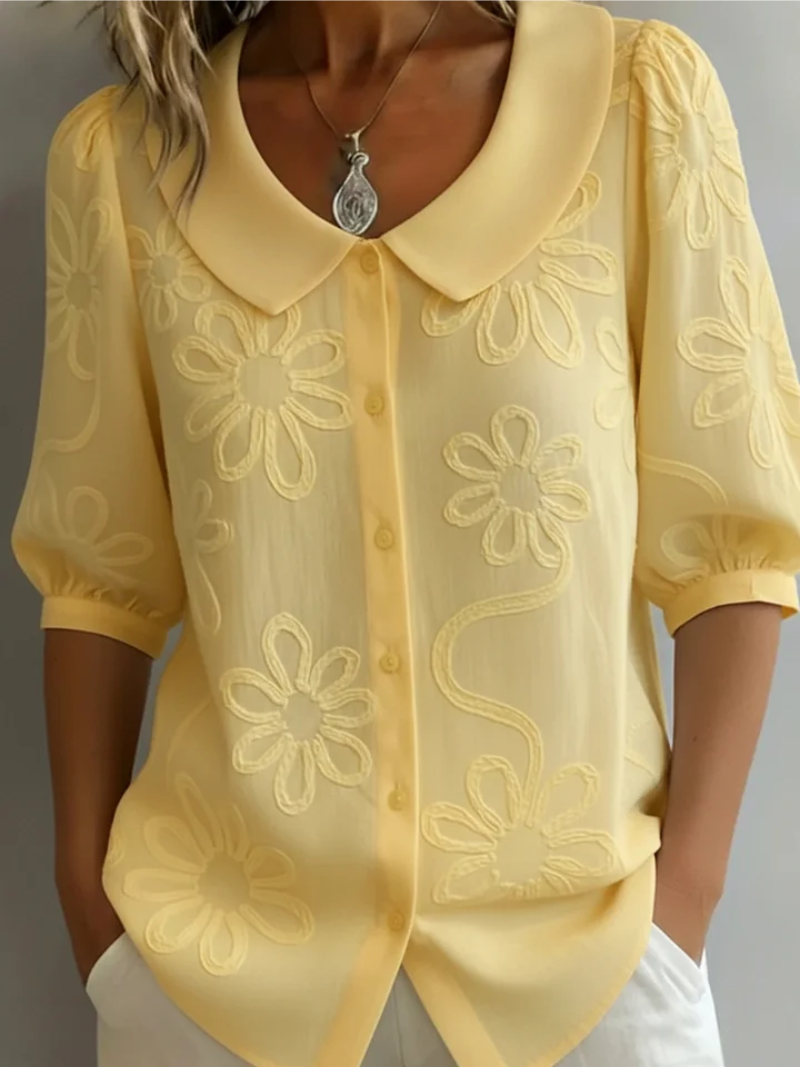 Blouse Femme | Broderie Florale & Coupe Confortable